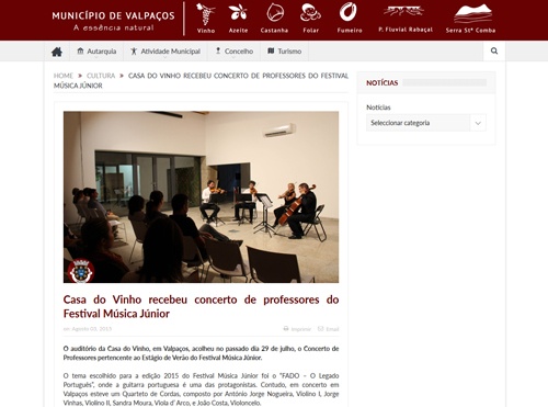 Website Município de Valpaços